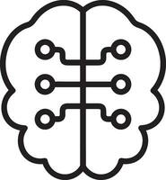 Artificial Intelligence icon symbol vector image. Illustration of the brain robot learning human smart algorithm design image.