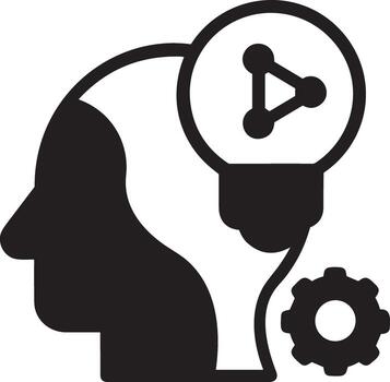 artificial inteligencia icono símbolo vector imagen. ilustración de el cerebro robot aprendizaje humano inteligente algoritmo diseño imagen.