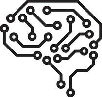 Artificial Intelligence icon symbol vector image. Illustration of the brain robot learning human smart algorithm design image.