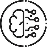 Artificial Intelligence icon symbol vector image. Illustration of the brain robot learning human smart algorithm design image.