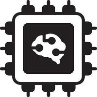 Artificial Intelligence icon symbol vector image. Illustration of the brain robot learning human smart algorithm design image.