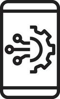 Artificial Intelligence icon symbol vector image. Illustration of the brain robot learning human smart algorithm design image.