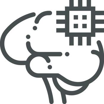 Artificial Intelligence icon symbol vector image. Illustration of the brain robot learning human smart algorithm design image.