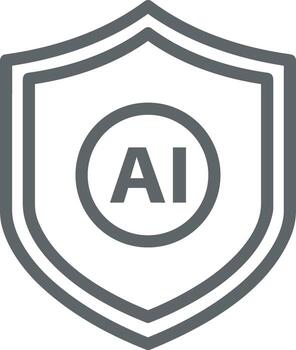 Artificial Intelligence icon symbol vector image. Illustration of the brain robot learning human smart algorithm design image.