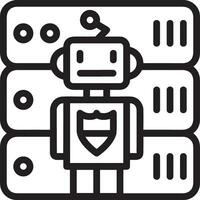 Artificial Intelligence icon symbol vector image. Illustration of the brain robot learning human smart algorithm design image.