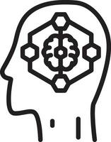 Artificial Intelligence icon symbol vector image. Illustration of the brain robot learning human smart algorithm design image.