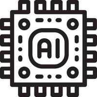 Artificial Intelligence icon symbol vector image. Illustration of the brain robot learning human smart algorithm design image.