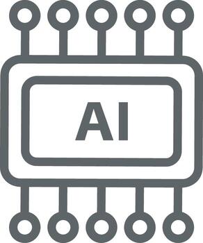 artificial inteligencia icono símbolo vector imagen. ilustración de el cerebro robot aprendizaje humano inteligente algoritmo diseño imagen.