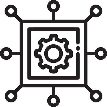 artificial inteligencia icono símbolo vector imagen. ilustración de el cerebro robot aprendizaje humano inteligente algoritmo diseño imagen.