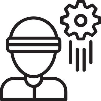 artificial inteligencia icono símbolo vector imagen. ilustración de el cerebro robot aprendizaje humano inteligente algoritmo diseño imagen.