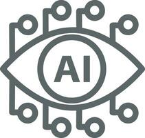 Artificial Intelligence icon symbol vector image. Illustration of the brain robot learning human smart algorithm design image.