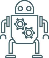 Artificial Intelligence icon symbol vector image. Illustration of the brain robot learning human smart algorithm design image.