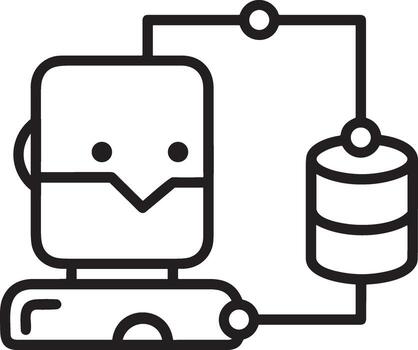 artificial inteligencia icono símbolo vector imagen. ilustración de el cerebro robot aprendizaje humano inteligente algoritmo diseño imagen.