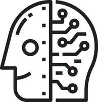 Artificial Intelligence icon symbol vector image. Illustration of the brain robot learning human smart algorithm design image.