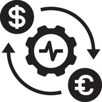 Money exchange payment icon symbol vector image. Illustration of the dollar currency coin graphic design image