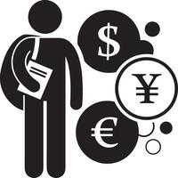 Money exchange payment icon symbol vector image. Illustration of the dollar currency coin graphic design image