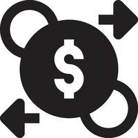 Money exchange payment icon symbol vector image. Illustration of the dollar currency coin graphic design image