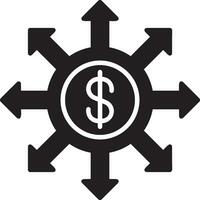 Money exchange payment icon symbol vector image. Illustration of the dollar currency coin graphic design image