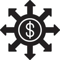 Money exchange payment icon symbol vector image. Illustration of the dollar currency coin graphic design image