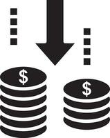 Money exchange payment icon symbol vector image. Illustration of the dollar currency coin graphic design image