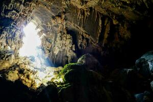 Inside a cave photo