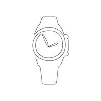 Wristwatches drawn in one continuous line. One line drawing, minimalism. Vector illustration.