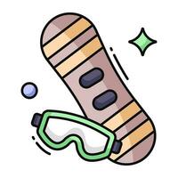 un icono diseño de tabla de snowboard vector