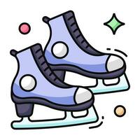 icono de diseño de moda de patines de hielo vector