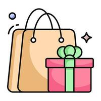 Trendy vector design of shopping bag