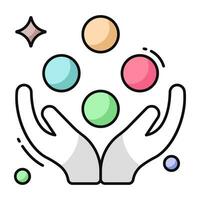 Conceptual flat design icon of juggling balls vector