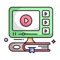 Trendy vector design of video tutorial
