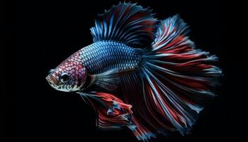 Aggression in motion Siamese Fighting Fish beauty generated by AI photo