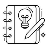 Conceptual Linear design icon of notebook vector