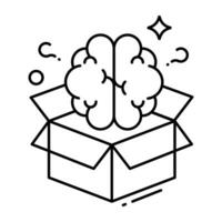 An icon design of brain box vector