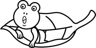 Illustration black and white frog vector