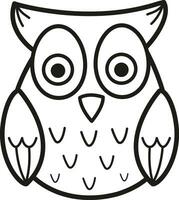 Illustration black and white owl vector