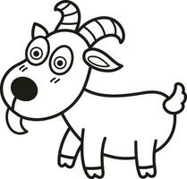 Illustration black and white goat vector