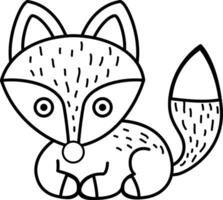ilustración negro y blanco zorro vector