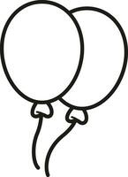 Illustration black and white balloon vector