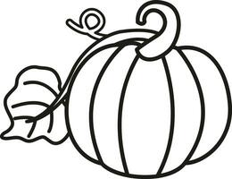 Illustration black and white pumpkin vector