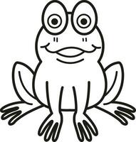 Illustration black and white frog vector