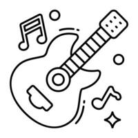 A string musical instrument, guitar icon vector