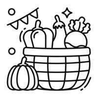 Trendy design icon of vegetable basket vector