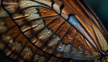 Vibrant butterfly wing displays intricate animal markings generated by AI photo