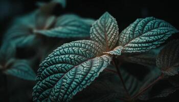 Fresco verde hoja patrón, belleza en naturaleza generado por ai foto