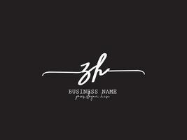 Monogram Zh Logo Image, Signature Zh hz Feminine Luxury Logo Letter vector