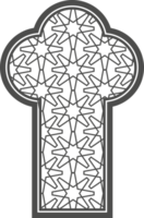 Ramadan window with pattern. Arabic frame of mosque door. Islamic design template. Oriental decoration with ornament. png