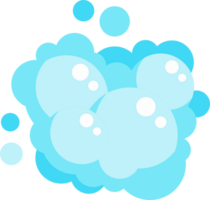 Cartoon-Seifenschaum-Set mit Blasen. hellblaue Seifenlauge aus Bad, Shampoo, Rasur, Mousse. png