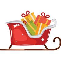 Christmas gifts on the sledge illustration vector