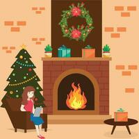 Decorated Living room illustration vector